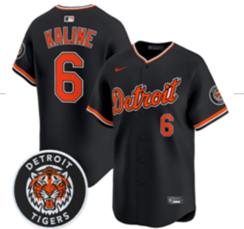 Men Detroit Tigers #6 Kaline black Game Nike MLB Jersey0321015->detroit tigers->MLB Jersey